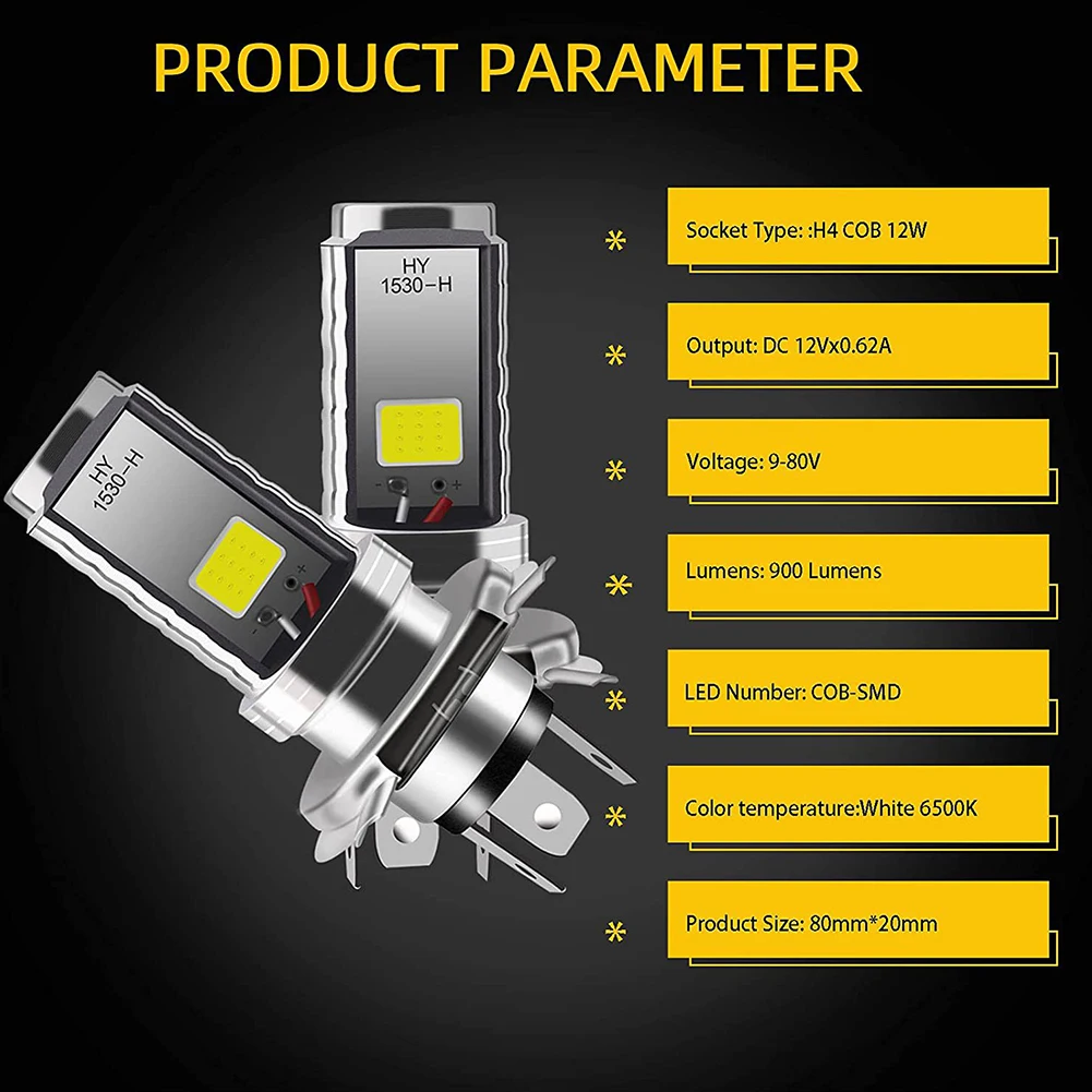 

2pcs H4 Car Motorcycle LED Headlights Fog Lamp 40G With Aluminum Alloy Shell Universal For Automobile / Motorbike / Truck