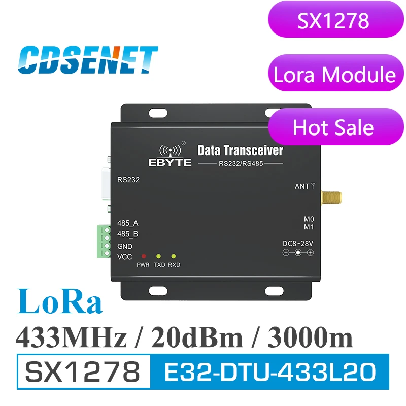 1pc 433MHz LoRa SX1278 RS485 RS232 rf DTU Transceiver E32-DTU-433L20 Drahtlose uhf Modul 433M rf Sender und empfänger