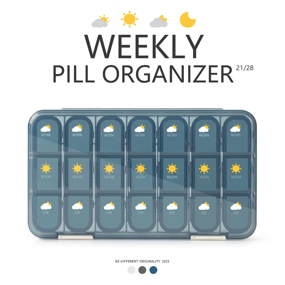

Портативный контейнер для таблеток на неделю, новый органайзер для таблеток из полипропилена на 21/28 ячеек, ящики для хранения таблеток на 7 дней