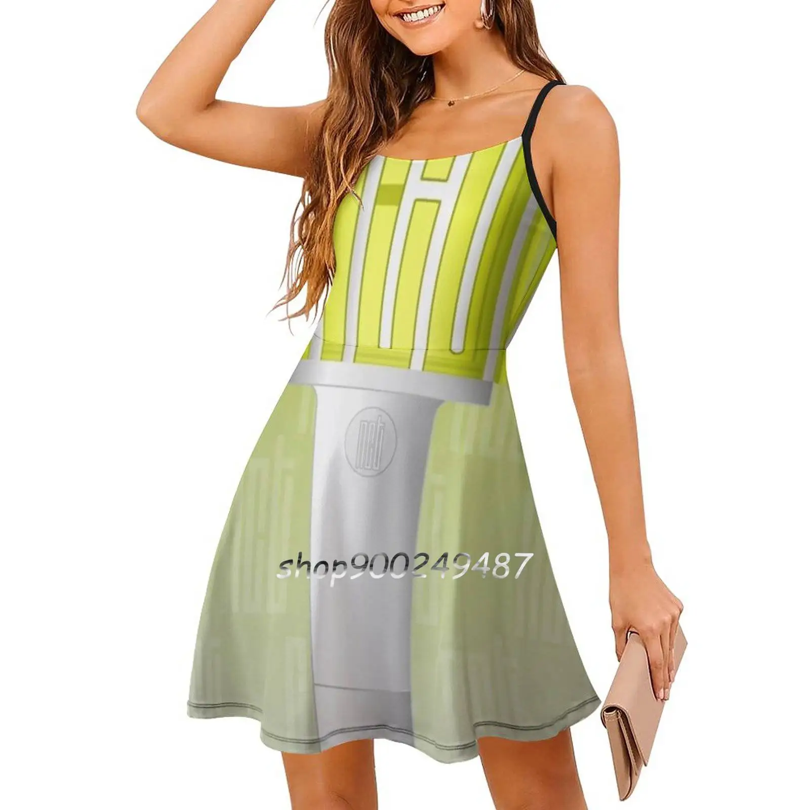 Kpop Nct Lightstick Nctzen Fandom Square Neck Dress Sweet Summer Women Elegant Halter Print 127