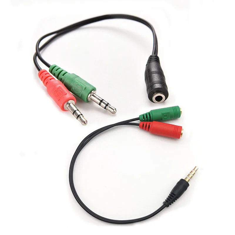 

3.5mm Jack Cable Headset Adapter Y Splitter Audio 2 Female to 1 Male for Laptop Phone Earphone Headphone Microphone