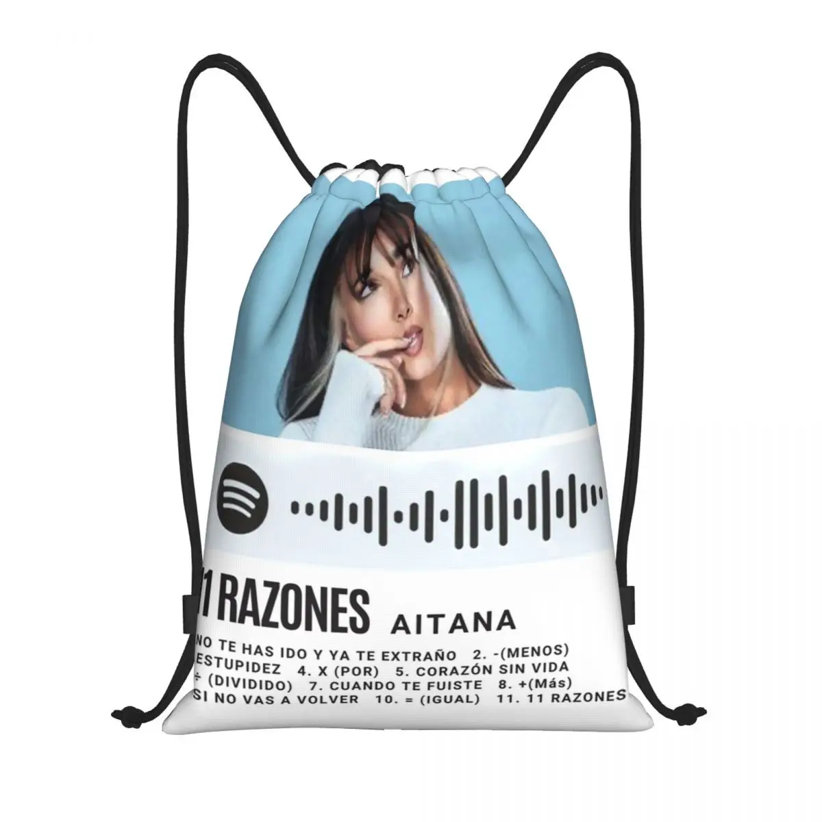 

Aitana Poster Drawstring Backpack Women Men Sport Gym Sackpack Portable Spanish Music Singer Training Bag Sack