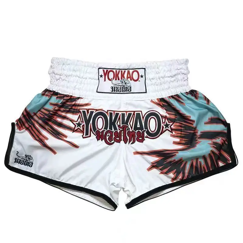 Фото Yokkao шорты для тайского бокса, мужские и женские шорты Sanda Fighting, профессиональные тренировочные боксерские детские боевые спортивные штаны №3