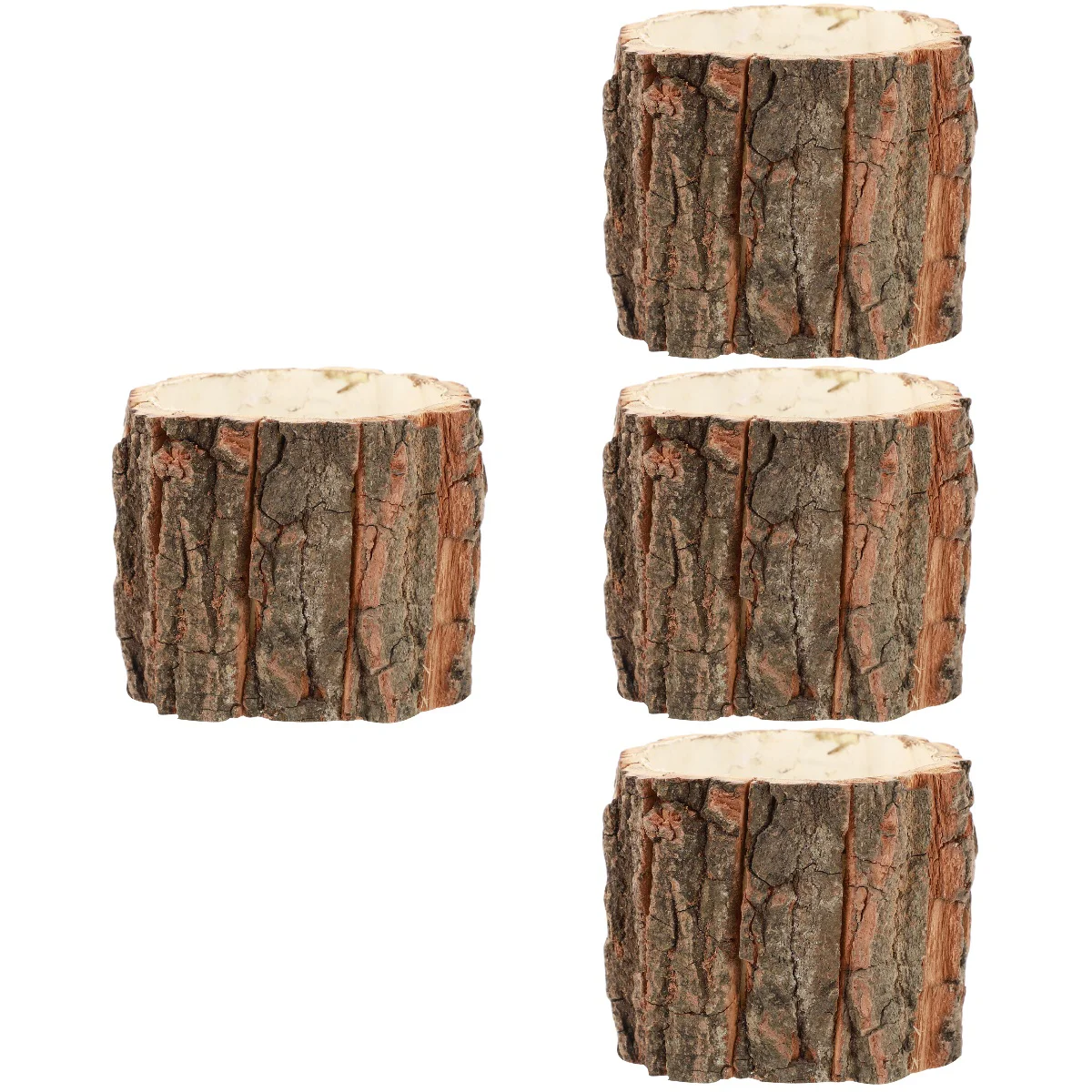 

4pcs Flower Arrangement Bucket Rural Style Bark Pot Home Garden Decoration