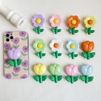3d tulip phone holder griptok small fresh flowers stickable phone stand foldable phone grip for iphone samsung phone accessories