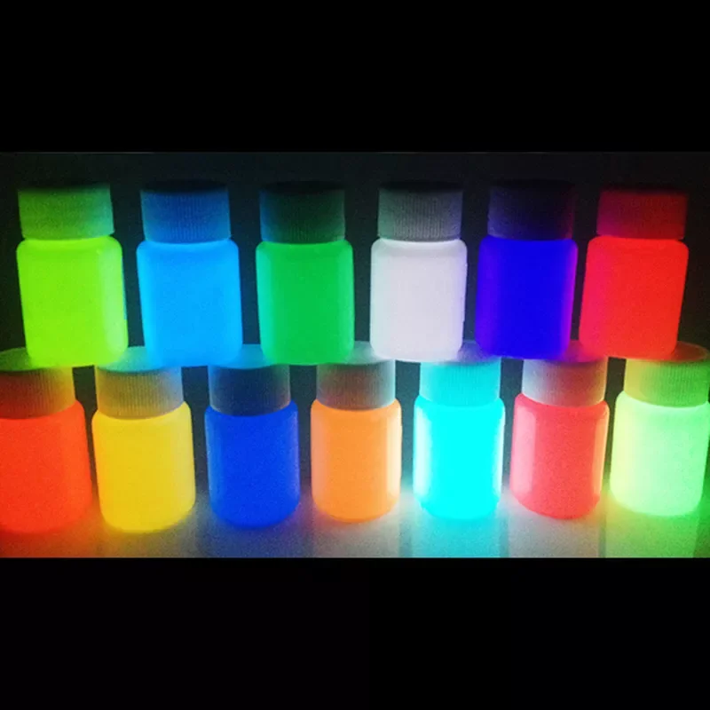 

Colors 10 grams Eco-friendly Without Radiation Neon Phosphor Powder Dust Luminous Pigment Fluorescent Powder Glow in the Dark