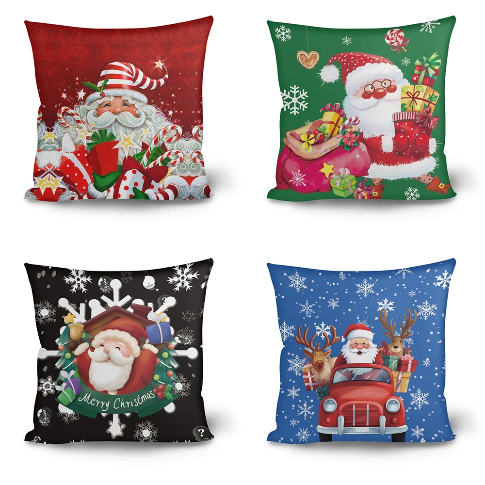 

Merry Christmas Decoration Pillow Case Home Decor For Sofa Party Premium Santa Claus 1 PCS Pillow Protector Covers Holiday Gift