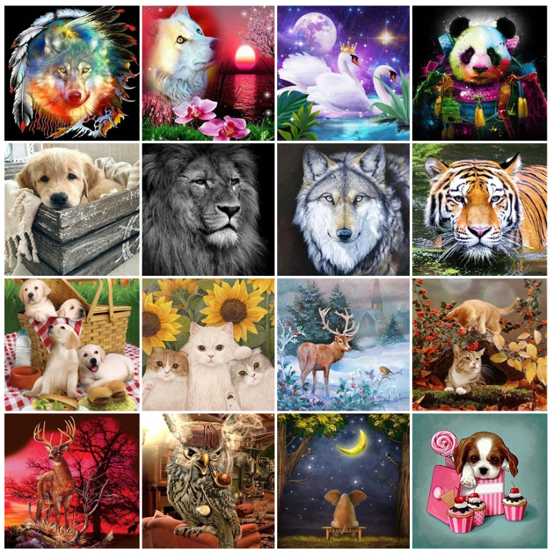 

Алмазная 5D картина «сделай сам», животное, серия тигр, волк, собака, полная вышивка, мозаика, вышивка крестиком, Набор для творчества, домашний декор, подарок