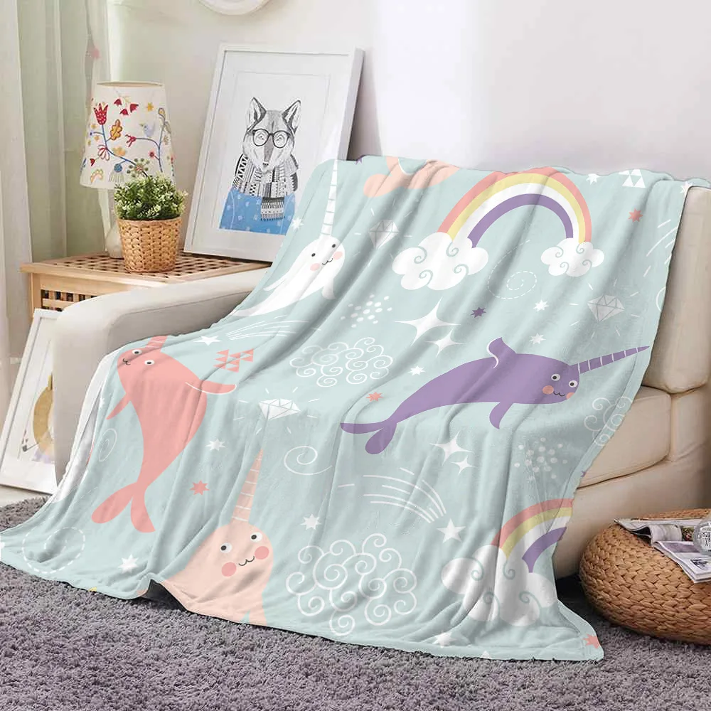 

Gift Couch Sofa Living Room Queen Size Lightweight Boys Girls Fish Flannel Throw Blanket Jellyfish Ocean Animals for All Season