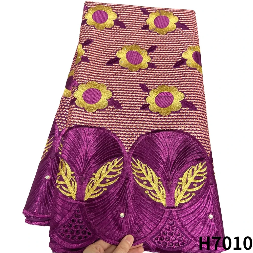 

Purple Swiss Voile Cotton High Quality Lace Fabrics 2022 Beaded Embroidery Swiss Dry Lace Fabric In Switzerland 5 Yard HJ7010