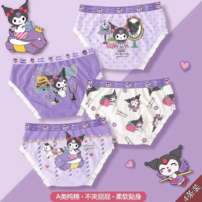 Sanrio Kuromi Melody Child Boy Panties Women'S Briefs Underwear Children'S Boxer Girl Shorts Boxed Gifts