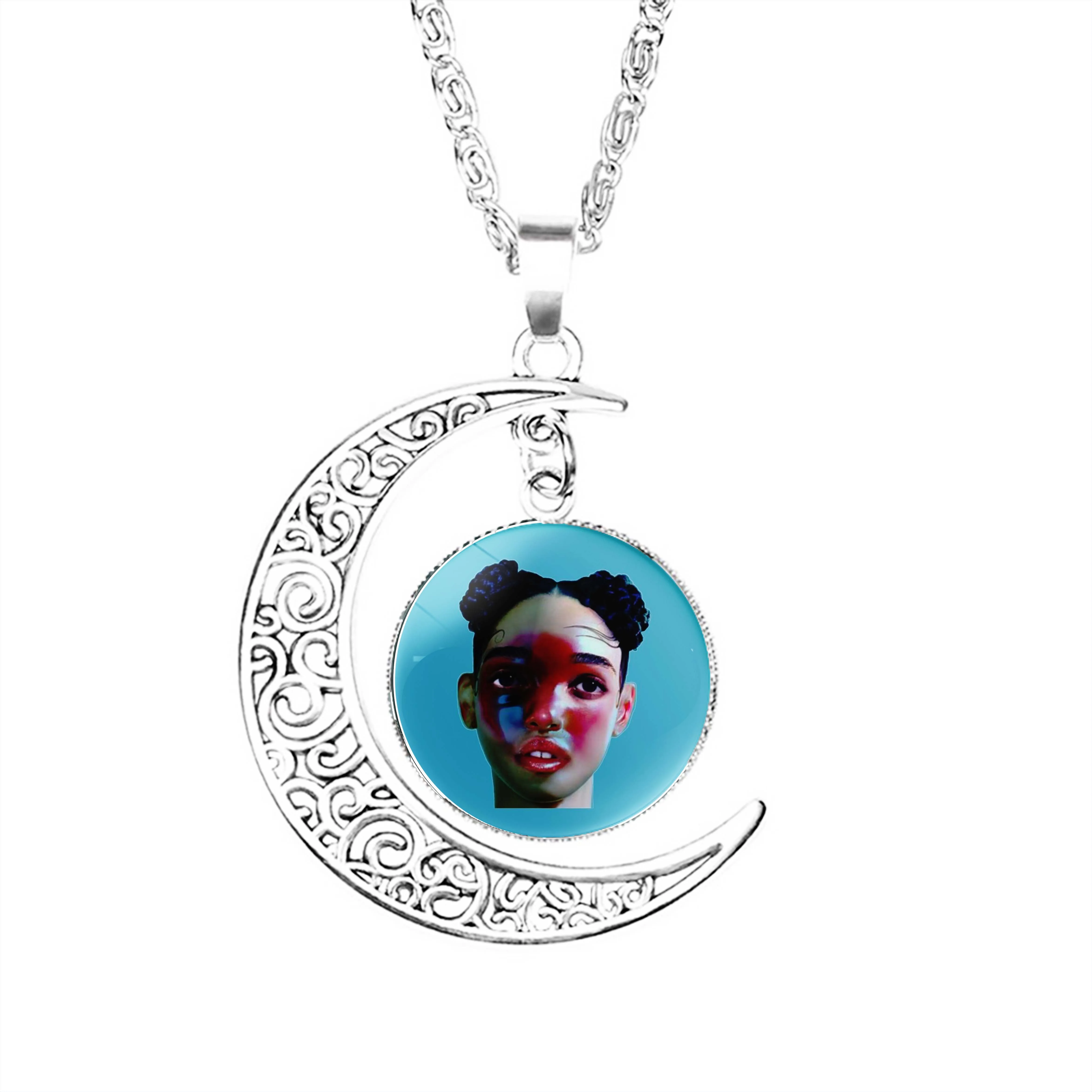 

Fka Twigs Lp1 Moon Necklace Jewelry Dome Chain Pendant Men Crescent Girls Stainless Steel Charm Lovers Lady Boy Women Gifts