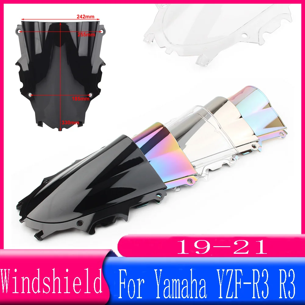 

For Yamaha YZF R3 R25 2019 2020 2021 YZF-R3 R 25 19 20 21 Cafe Racer Motorcycle Windshield Motorbike Windscree Wind Deflector