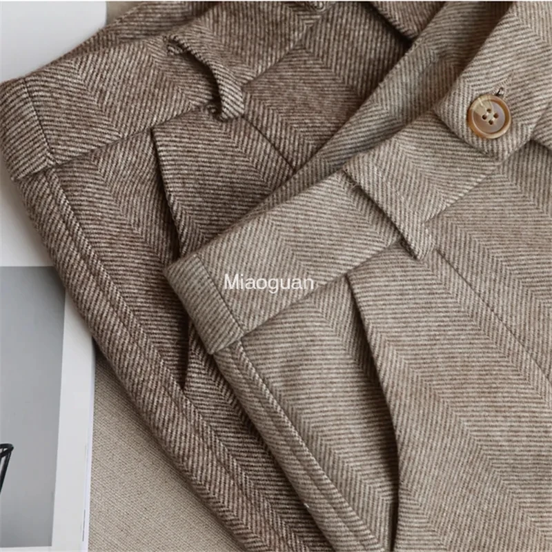 Шерстяные брюки женские шаровары брюки-карандаш новинка 2024 осень-зима