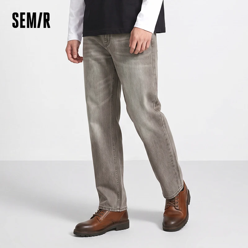 Фото Мужские джинсы Semir: ретро-стиль, прямой крой, мягкие, прочные, из денима, повседневные, осенние, длинные брюки для активного отдыха, коллекция 2026 №3