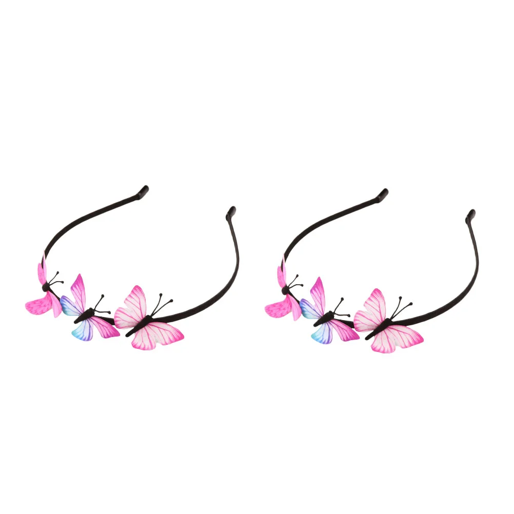 

2pcs Hair Band Cute Fairy Cloth Butterfly Durable Hair Hoop for School