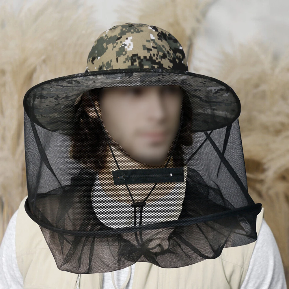 

Beekeeping Beekeeper Veil Hat Mosquito Bug Insect Net Mesh Face Hood Cap For Garden Beekeeping Protecting Supplies