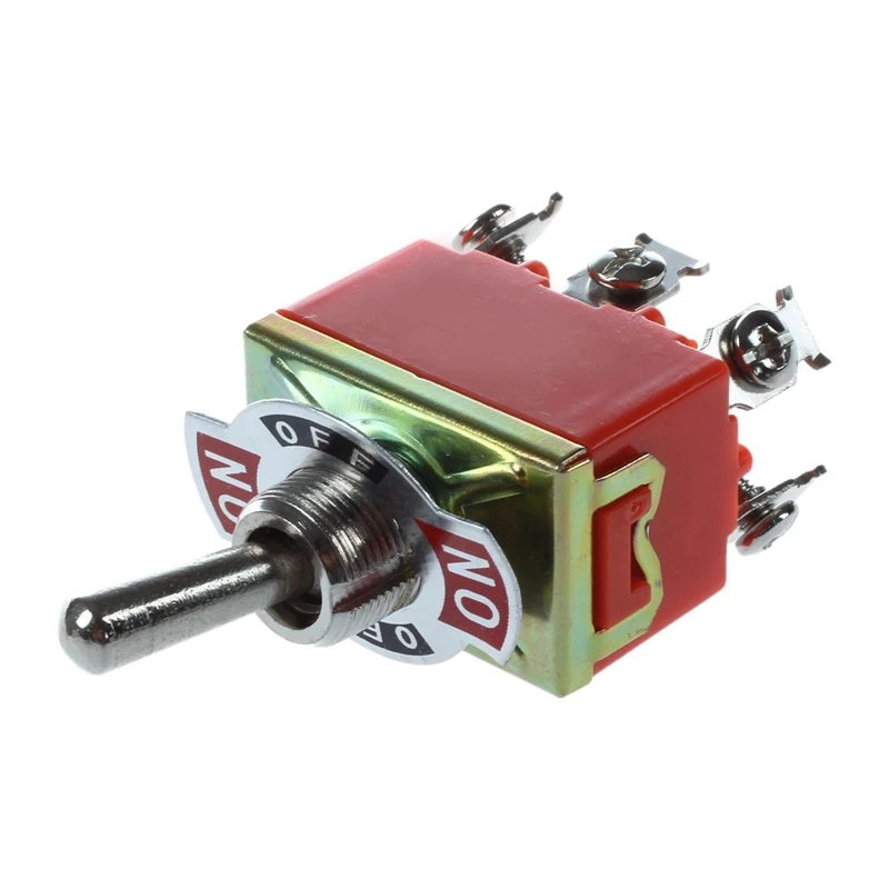 

10X AC 250V 15A Latching 3 Way On-Off-On Single Pole Double Throw Toggle Switch Orange