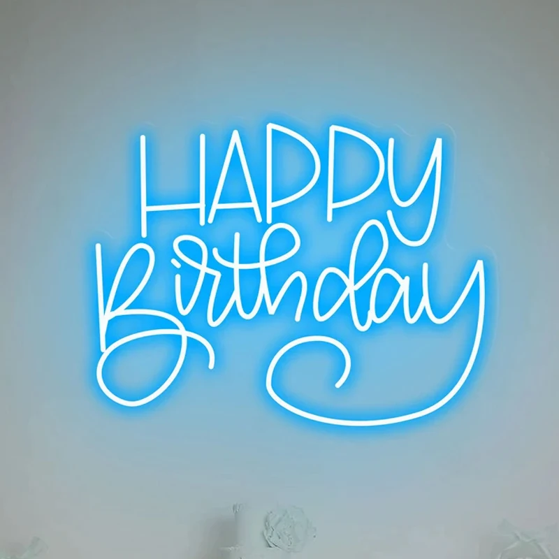 

Happy Birthday Neon Sign Led Neon Light Night Lights Wall Hang Decor Children Kids Full Moon Birthday Party Gift Decoration