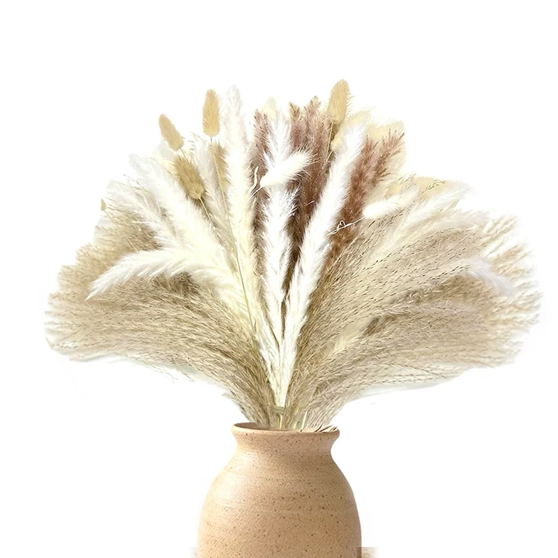 

Retail Pampas Grass Pack Of 90 Pampas Grass Decoration, Natural Dried Pampas Grass Dried Flowers For Home Decoration