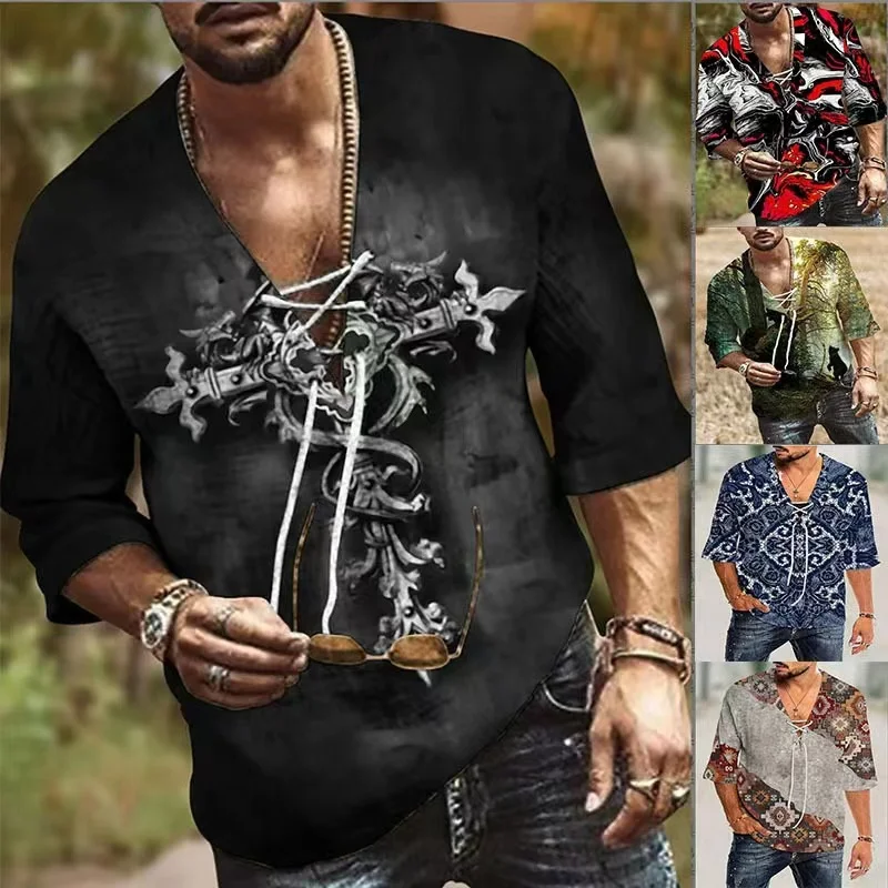 

Lace Flax Shirts for Men Ropa Hombre Blouses Camisa Masculina Camisas De Hombre Chemise Homme Men Clothing Roupas Masculinas