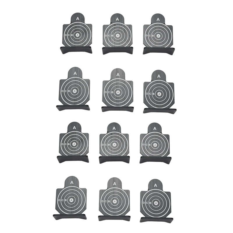 

12Pcs Ab Brave Warrior Metal Targets Set Outdoor Aeg Gbb Airsoft Trigger Time Practice Nock Down Target