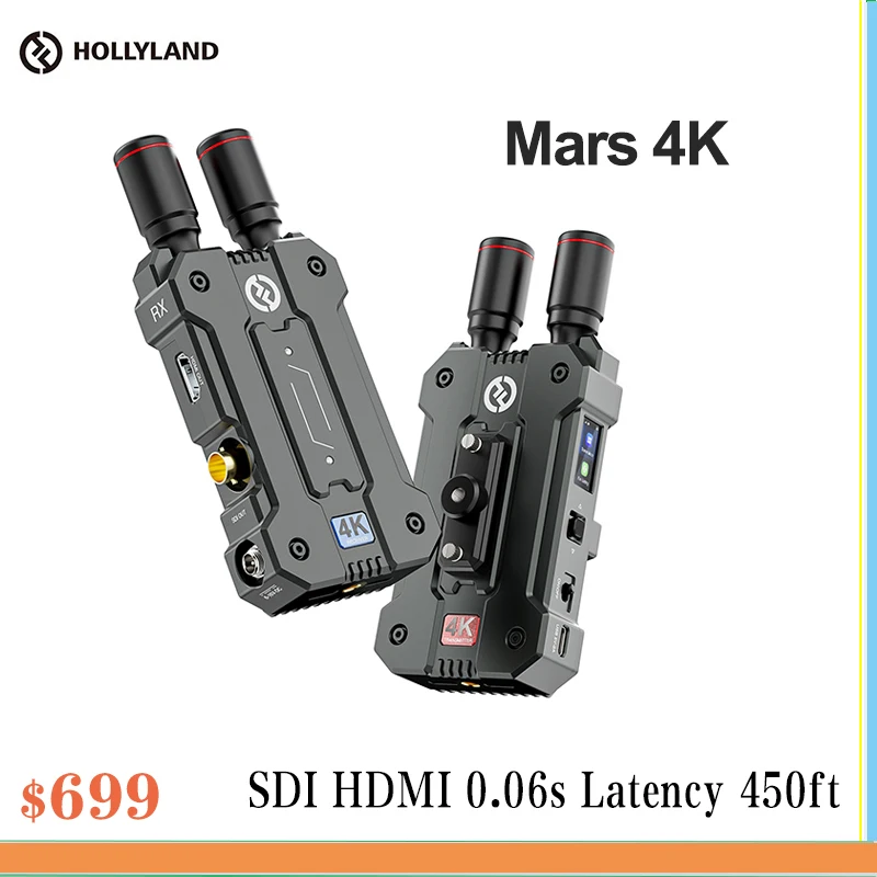 

Hollyland Mars 4k Video Transmission System with SDI HDMI 0.06s Latency 450ft for Videographer Photographer Filmmaker ForMonitor