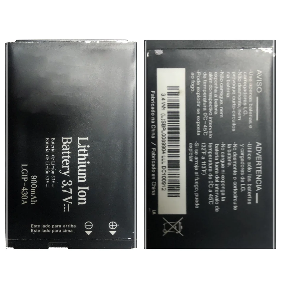 

Мобильный телефон аккумулятор LGIP-430A 900mAh для LG KP108 KP115 KM330 KD876