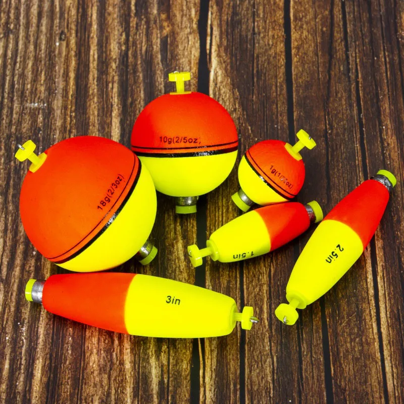 2Pcs/Bag Round/Oval EVA Foam Portable Fish Float With Leaded Weighted Float Buoy Fishing Accessory