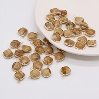 natural stone picture irregular round faceted pendant for jewelry making diy necklace earring accessories gems charm gift15x20mm