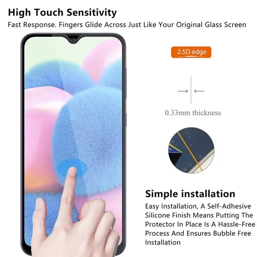 3 Piece Full Cover Glass For Samsung Galaxy A30s 6.4