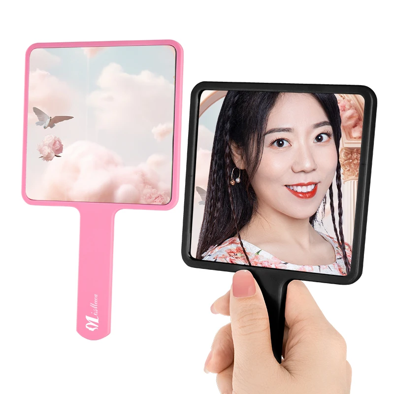 Ручное зеркало для макияжа квадратное с ручкой ручное компактные зеркала