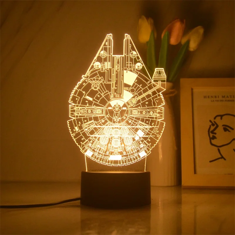 

Disney Star Wars Night Light Yoda Baby Table lamp Toys Warm white 3d light Birthday&Christmas Gift Lamp Toys