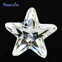 size 4x410x10mm white star shape 5a cz stone synthetic gems cubic zirconia for jewelry
