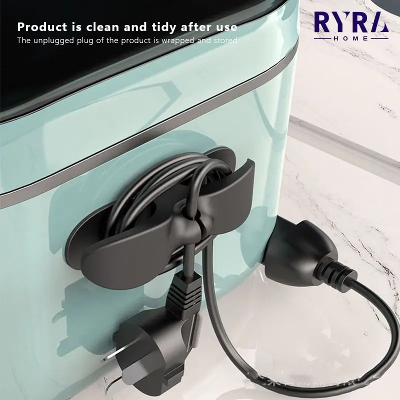 

Plug Holder Wall Power Cord Wall Sticker Clip Home Organization And Storage Kitchen Wire Organizer Storage Data Cable Organizer