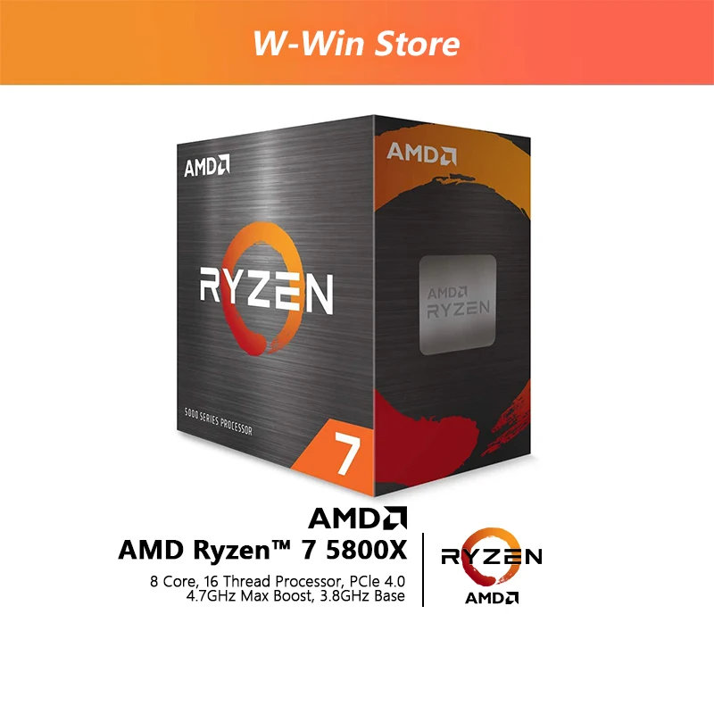 

NEW AMD Ryzen 7 5800X R7 5800X 3.8 GHz Eight-Core sixteen-Thread 105W CPU Processor L3=32M 100-000000063 Socket AM4 no fan