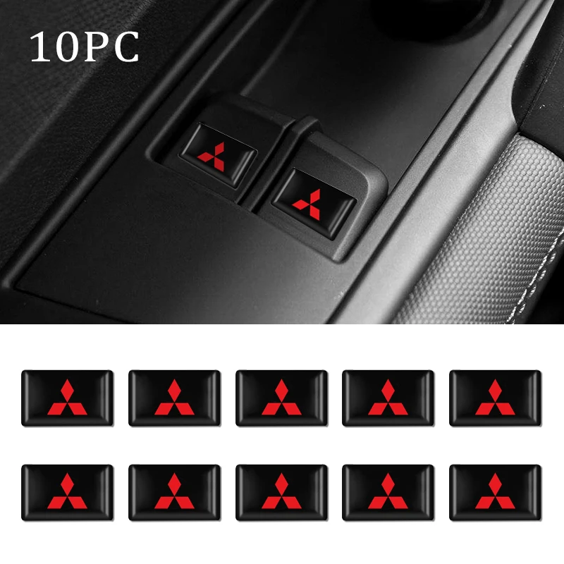 

10pcs 3D Epoxy Car Decoration Sticker Emblem Badge Decal Accessories For Mitsubishi asx outlander xl 3 lancer 9 10 pajero 4 l200