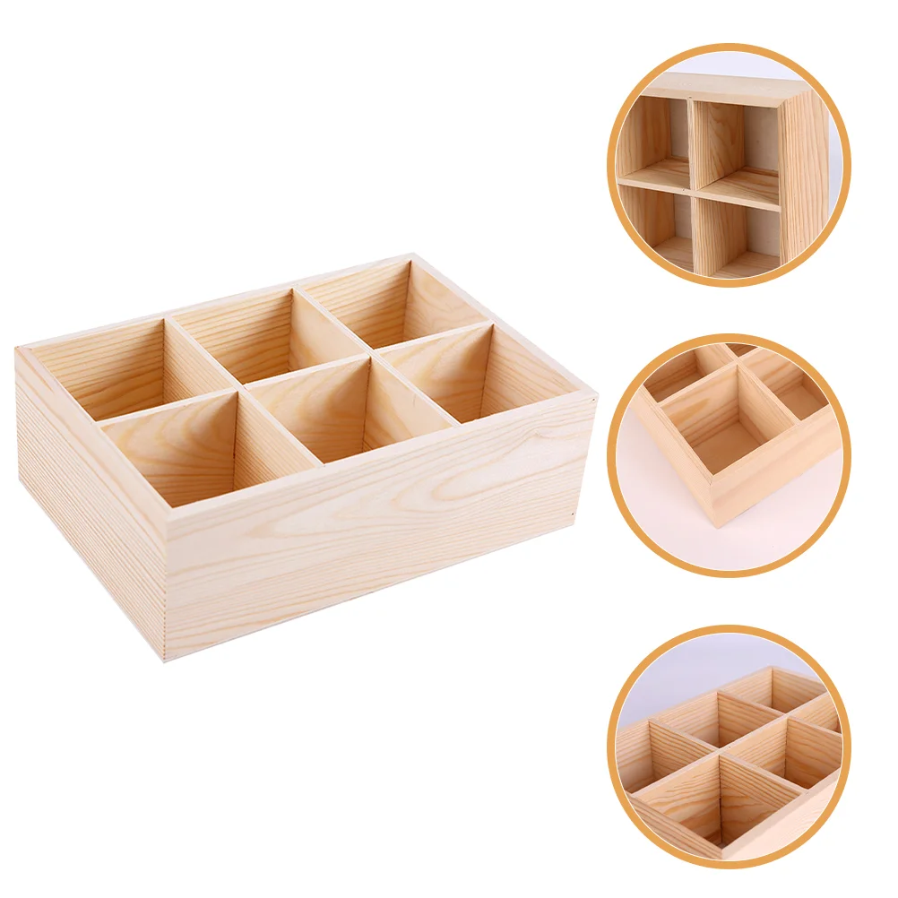 Holder Tray Serving Crayon Storage Wooden Divided Pen Desk Sectioned Platter Box Brush Container Organizer Station Coffee Dishes