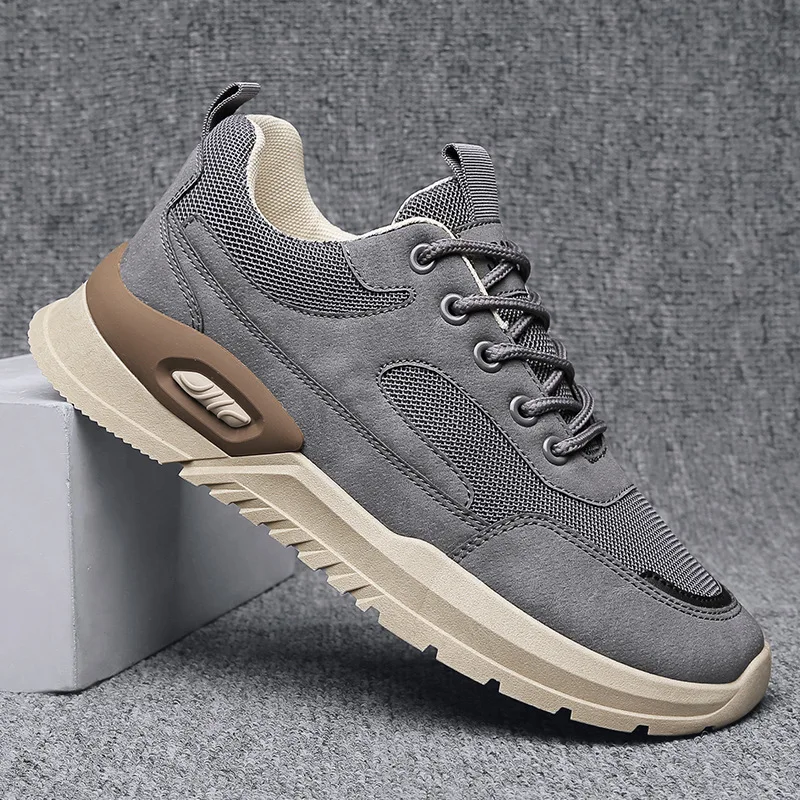 

Men Casual Shoes 2022 New Lace-up Gray Sneakers Outdoor Wearable Light Work Shoes Men Walking Vulcanized Sports Shoes Zapatillas