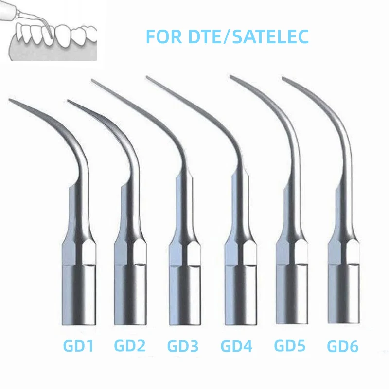 

Dental Ultrasonic Scaler Tips 5PCS GD1 GD2 GD3 GD4 GD5 GD6 Supragingival Scaling Tip for DTE/Satelec Scaler Tools
