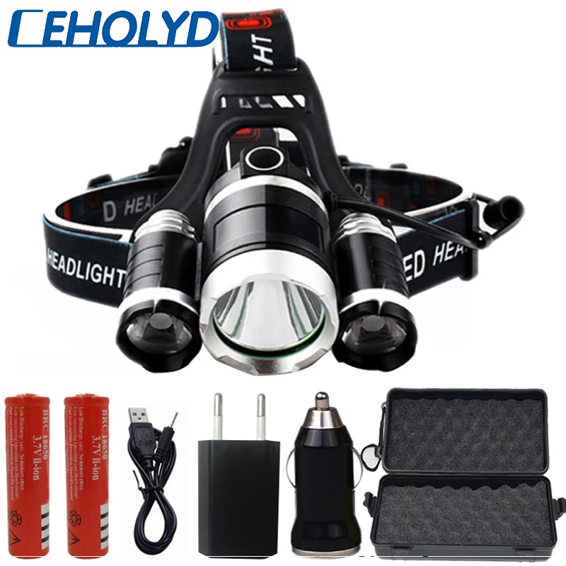 

Z25 Led Headlamp Headlight Head Lamp Flashlight Torch 3x Xml 3xt6 Not Zoomable Light Yes Rechargerable Bulbs 2x 18650 Battery T6