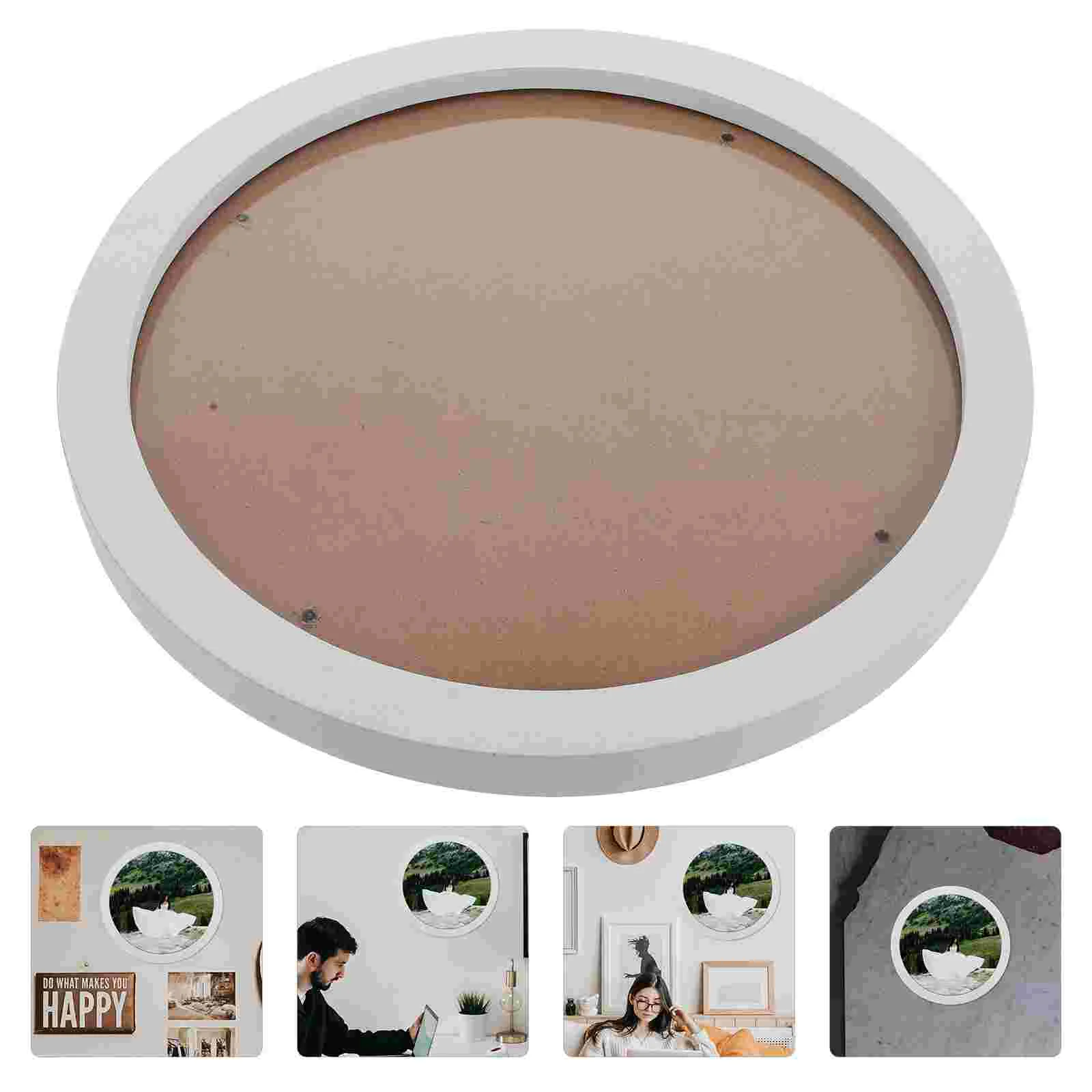 

Wooden Round Photo Frame Creative Wall Picture Rustic Frames Collage Table Top Decor