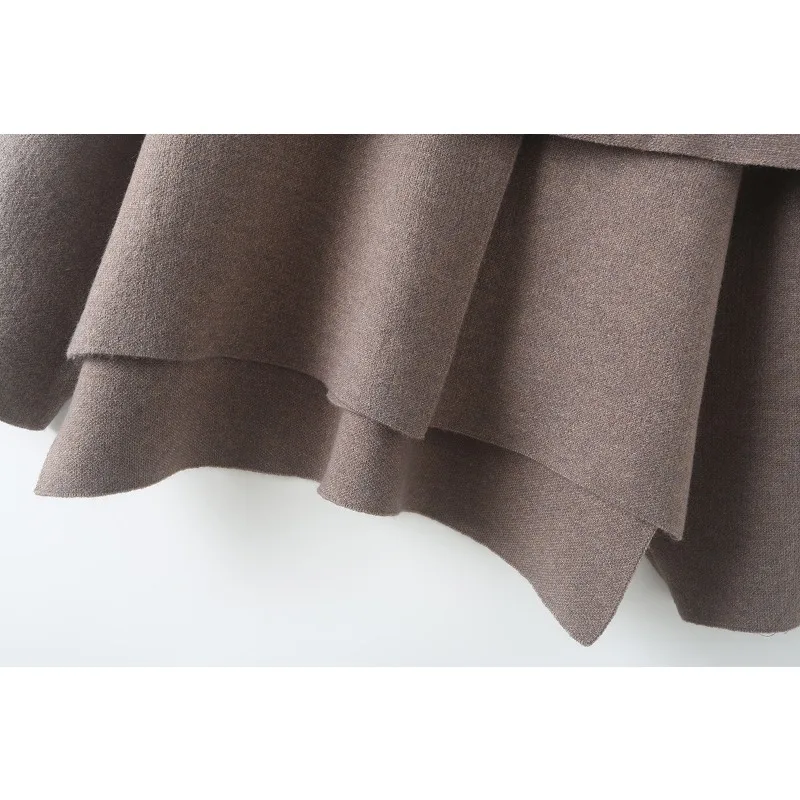 TRAF ZR Уютные свитера Однотонный женский джемпер Свободный крой Вязаные пуловеры