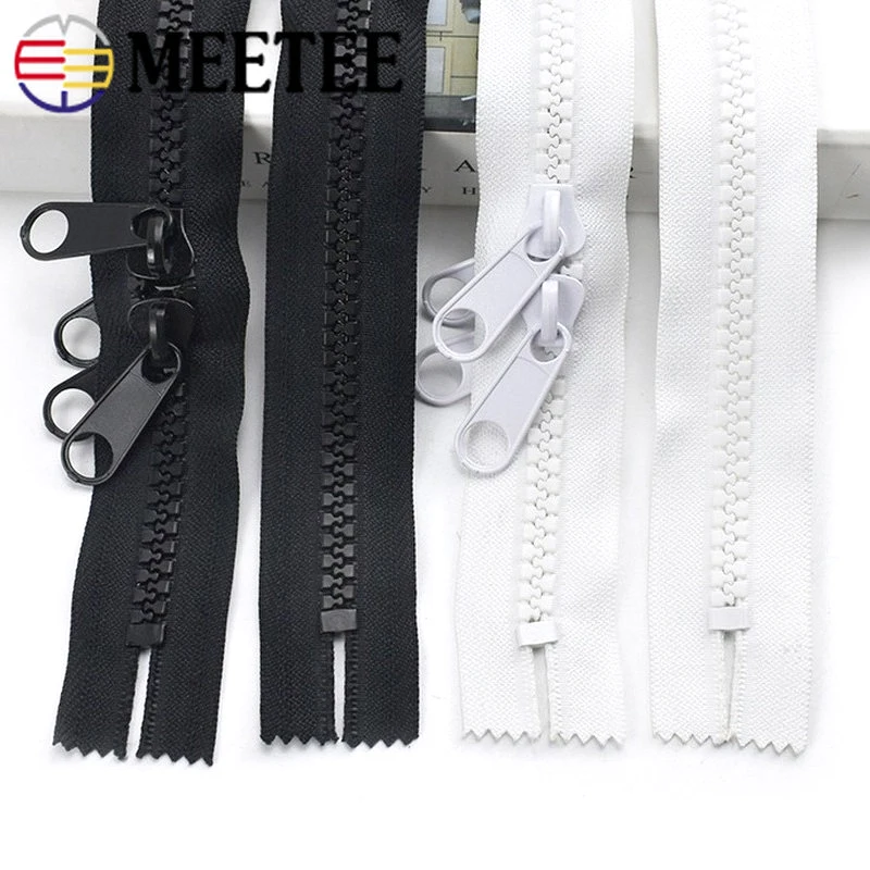 

Meetee 10# Resin Zipper 100-600cm Long Zips Double Slider Zippers For Tent Bag Clothes Coat Zip Repair Kit Sewing Accessories