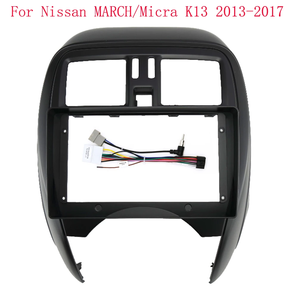 Фото 9-дюймовый для Nissan MARCH/Micra K13 2013-2017 автомобильный радиоприемник Android MP5 плеер корпус панели рамка 2 Din головное устройство Fascia Stereo Dash №2