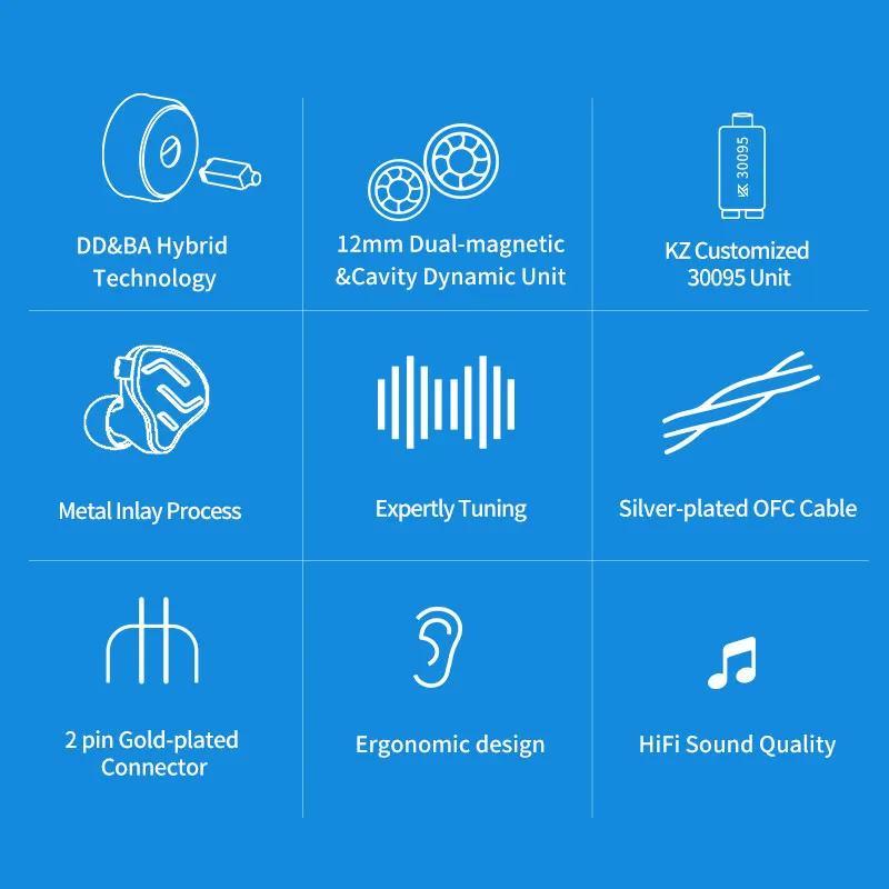 Наушники-вкладыши KZ ZNA 12 мм с двумя магнитными вкладышами