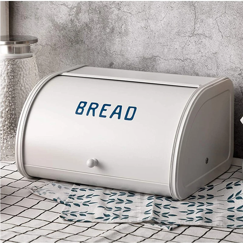 

Food Medical Sundries Organizer Makeup Freshness Container Preservation Bin Bread Metal Box Kit Storage