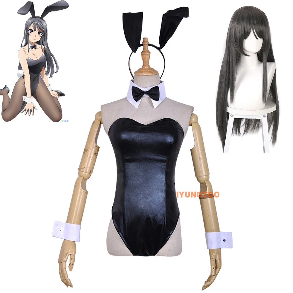 

Черные комбинезоны для косплея Rascal Not Dream of Bunny Girl Senpai Seishun Buta Yaro Sakurajima Mai Sakurajima, парики