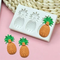 1pc 3 grids pineapple silicone mold cupcake baking mold resin tools fondant cake candy chocolate decoration baking tools