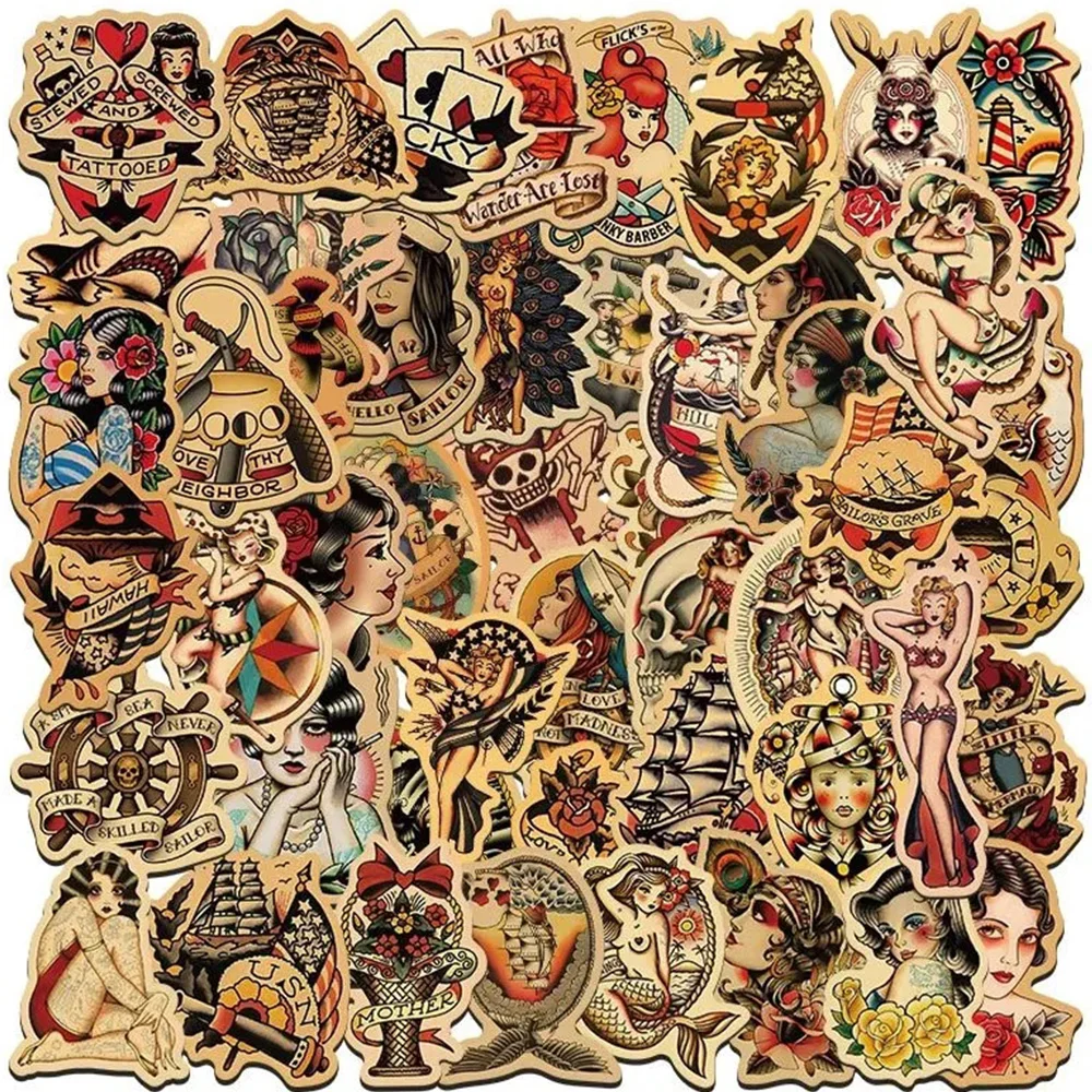 Стикеры аниме в стиле ретро для девочек наклейки с изображением граффити журнала